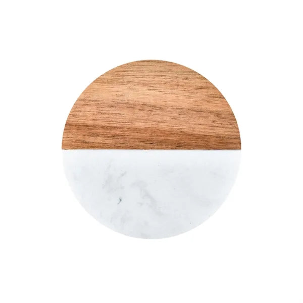 Marble Coasters With Creative Wooden Accents