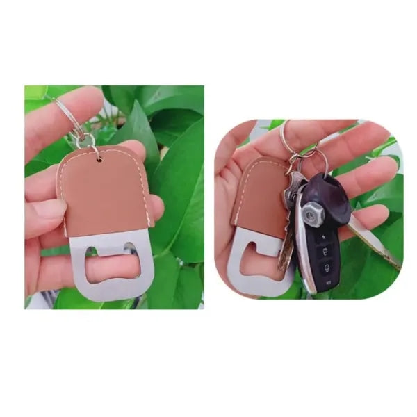 Leather Bottle Opener Keychain