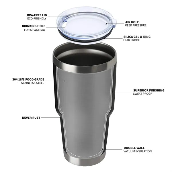 30 oz. Insulated Tumbler With Lids