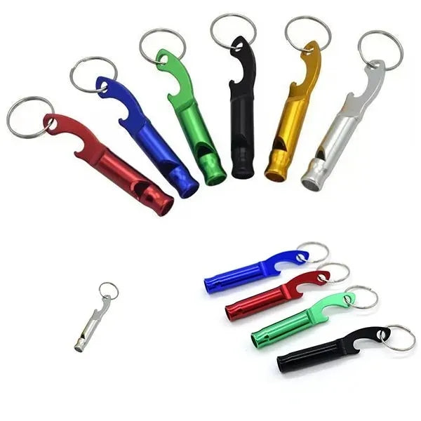 Emergency Whistle Bottle Opener Keychain