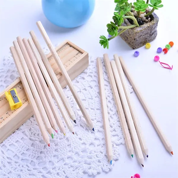 Wooden Pencil Box with Ruler