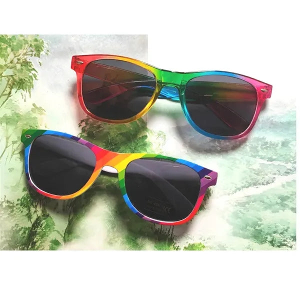 Unisex Rainbow Sunglasses w/Plastic Frame UV400 Protection
