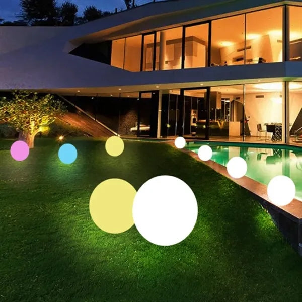 8" PVC Inflatable Floating LED Beach Ball w/16 Colors