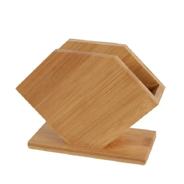 Bamboo Tissue Box Hotel Restaurant Desk Napkin Holder