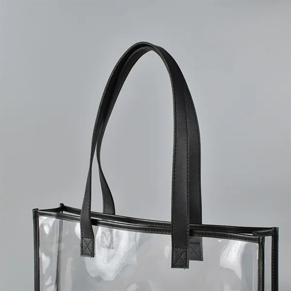 Clear Tote Bag w/ Leather Handles