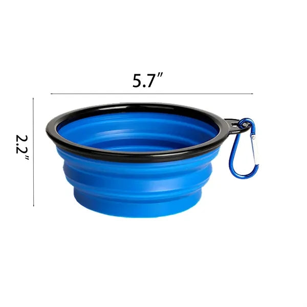Foldable Dog Bowl with Carabiner Clip