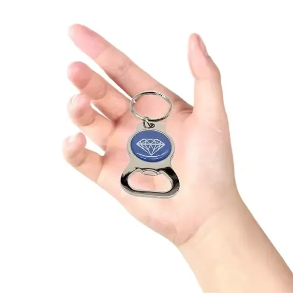 Metal Round Bottle Opener Keychain