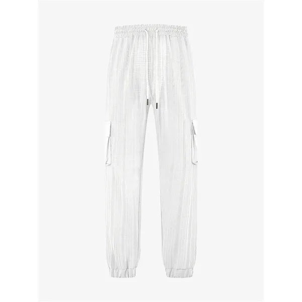 Men's Beach Summer Cotton Linen Loose Jogger Pants