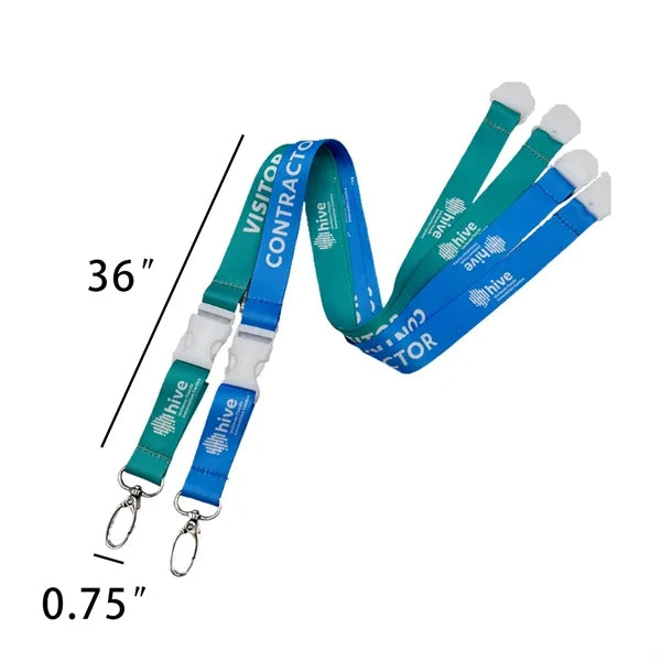 Full Color 3/4" Lanyard w/ Breakaway Release
