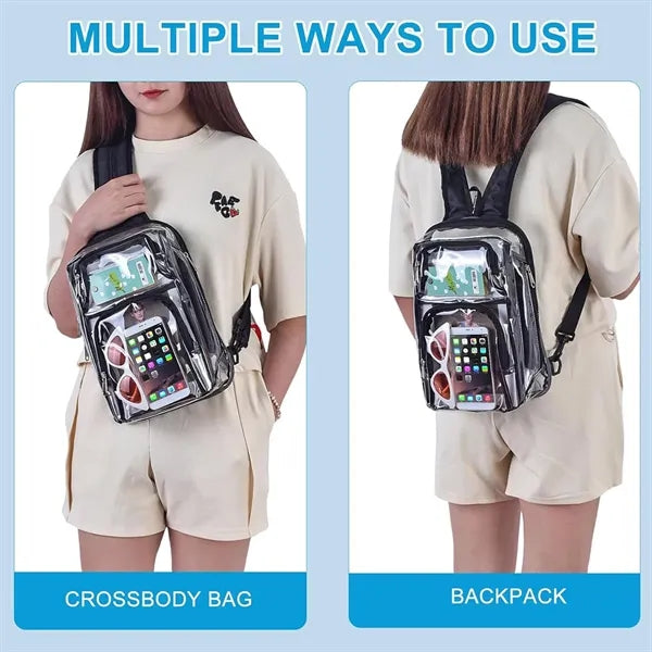 3 in 1 Crossbody Backpack Stadium Approved Clear Sling Bag