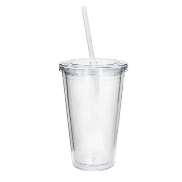 15oz Smoothie Tumbler with Straw Plastic Coffee cup Simple