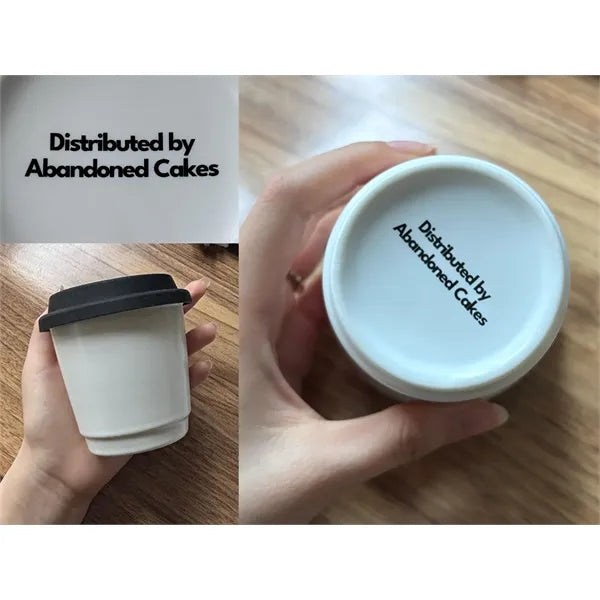 8.5oz Ceramic Portable Travel Coffee Mugs with Silicone Lids