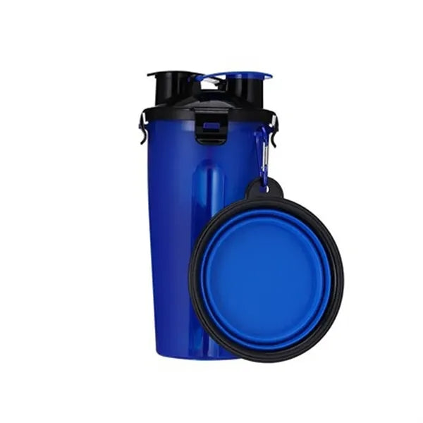 2 In 1 Dog Food Water Bottle With Bowl