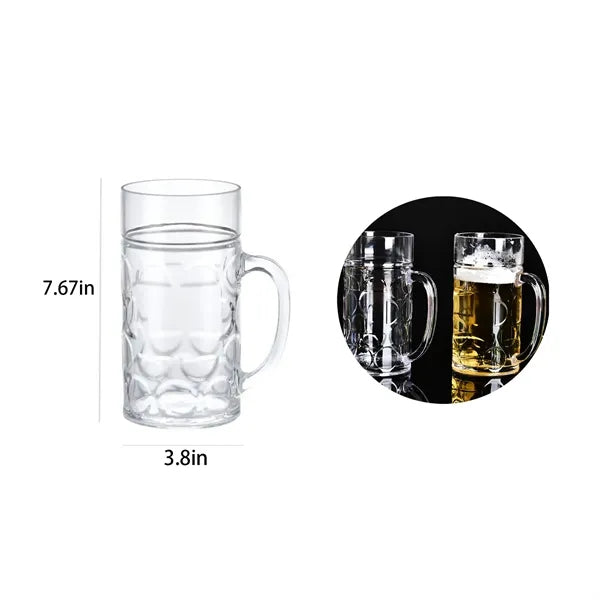 34Oz Large Clear Acrylic Beer Mug With Handle