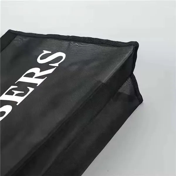 Beach Black Mesh Tote Bag