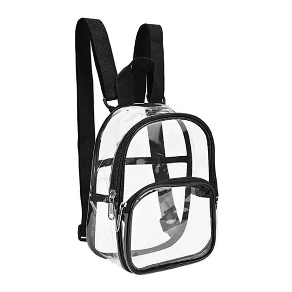 PVC Clear Mini Backpack w/ Durable Straps for Stadium Use