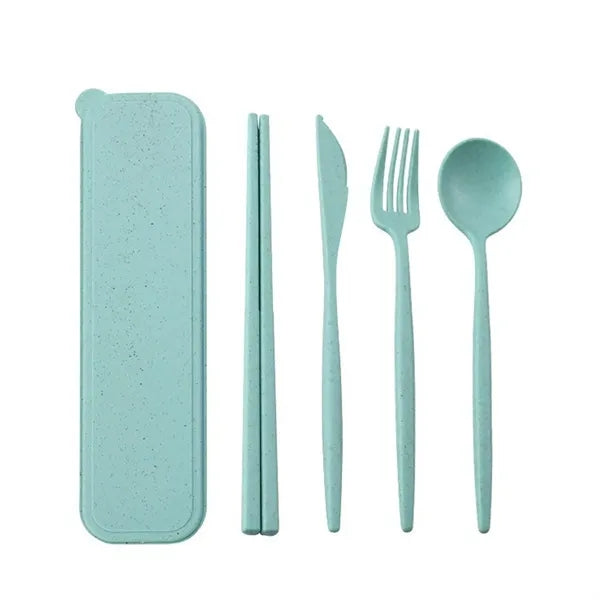 Wheat Straw Cutlery Portable Utensils Spoon Fork Knife Sets