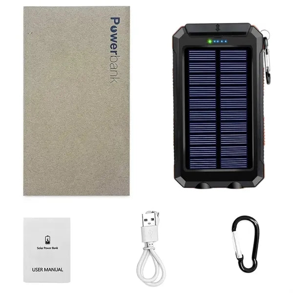 Outdoor Waterproof Solar Power Bank with Compass