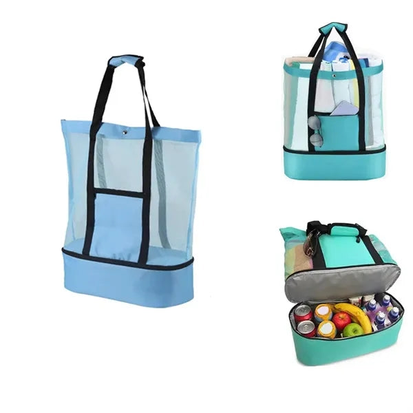 50 MOQ Oversize Tote Mesh Cooler Beach Bag