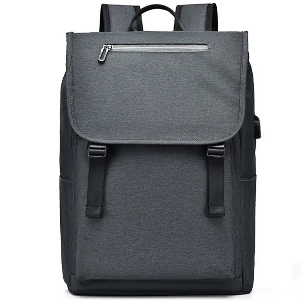 Black Gray School Bag 15.6 inch Laptop Backpack