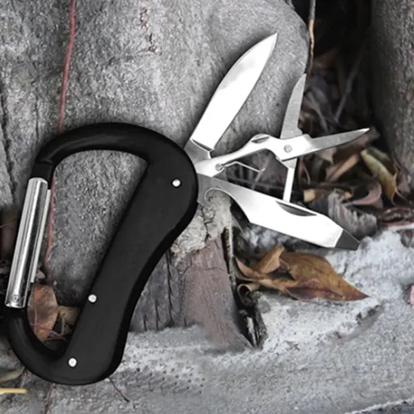 Multi-Tool Carabiner with Knife & Scissors