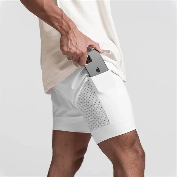 Muscle Men's 2 in 1 Quick-Dry Running Shorts
