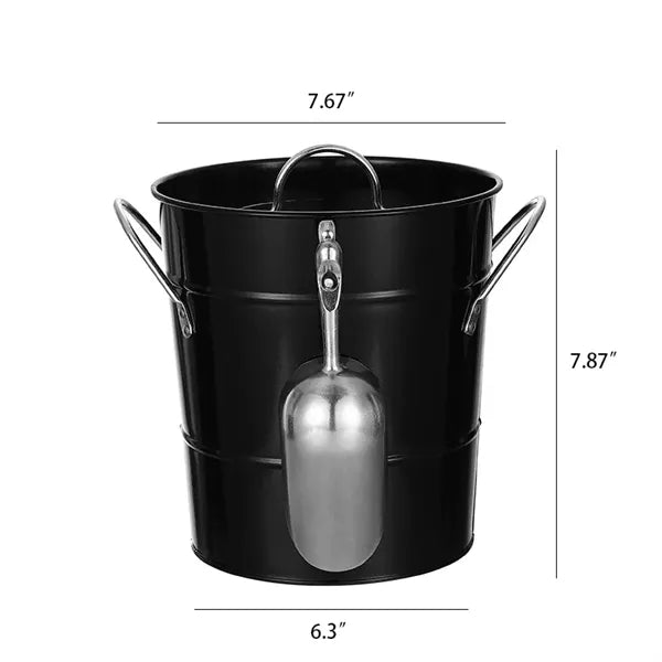 Insulated Metal Ice Bucket with Scoop