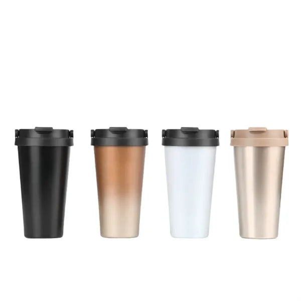 17 Oz Double Wall Stainless Steel Coffee Cup w Grip