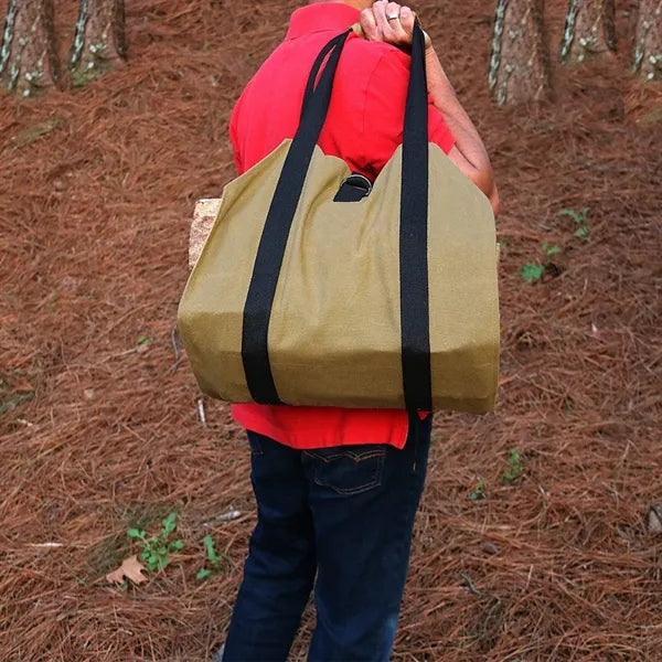 Outdoor firewood tote bag