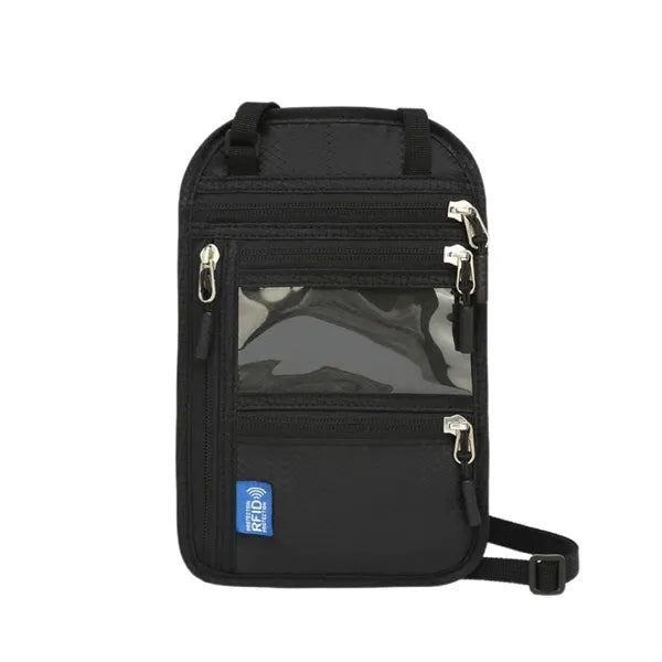 Versatile Portable RFID Passport Holder Travel Neck Wallet