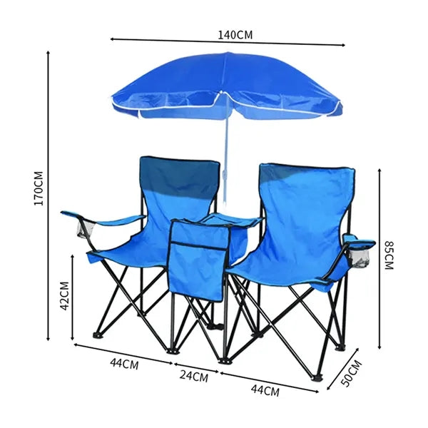 Portable Beach Umbrella Foldable Chair with Cooler Bag