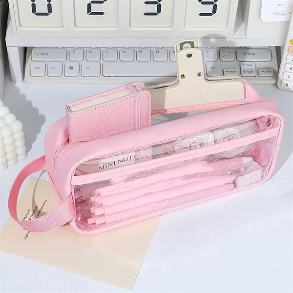 See-through large pencil case for school supplies