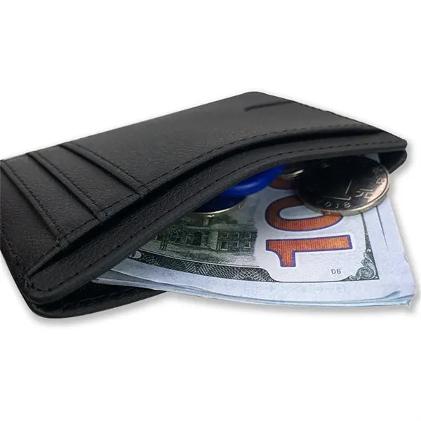 Front Pocket Minimalist Leather Slim Wallet RFID Blocking