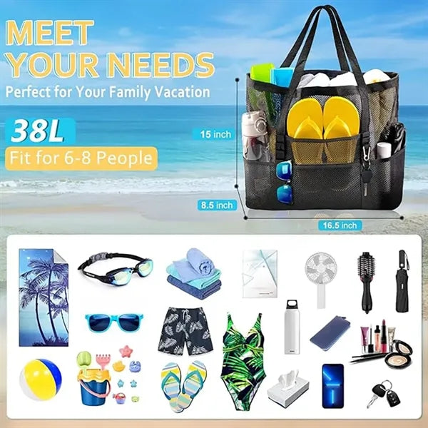 Mesh Tote Beach Bag