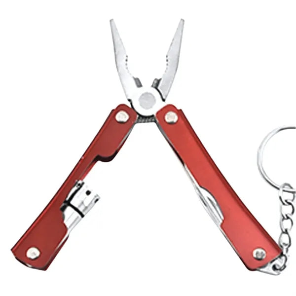 Stainless Steel Multi-Tool Folding Pliers w/ Mini Flashlight