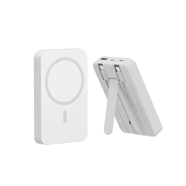 10000mAh Mag-Safe Battery Pack with Stand & Built-in Cables