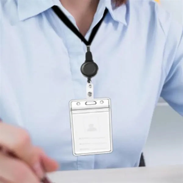 Retractable Badge Lanyard with ID Card Holder