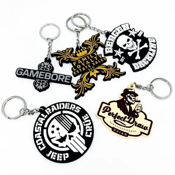 1.5" 2D Custom Soft PVC Key Tag Keychains