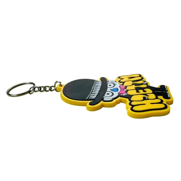 4" 2D Rubber / Soft PVC Key Tag Keychains