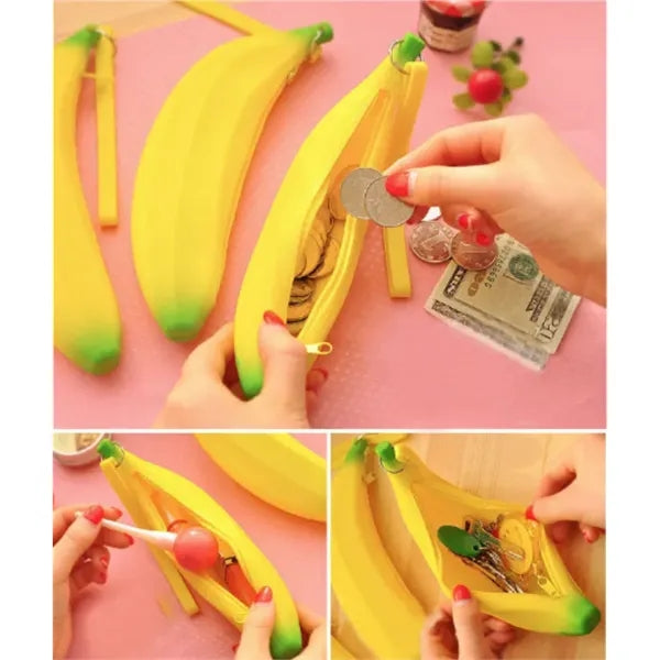 Generic Cute Silicone Banana Coin Pencil Case