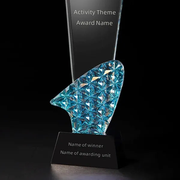 Peak Coloured Glaze Crystal Trophy