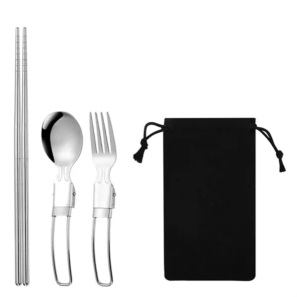 Stainless Steel Folding Flatware Set