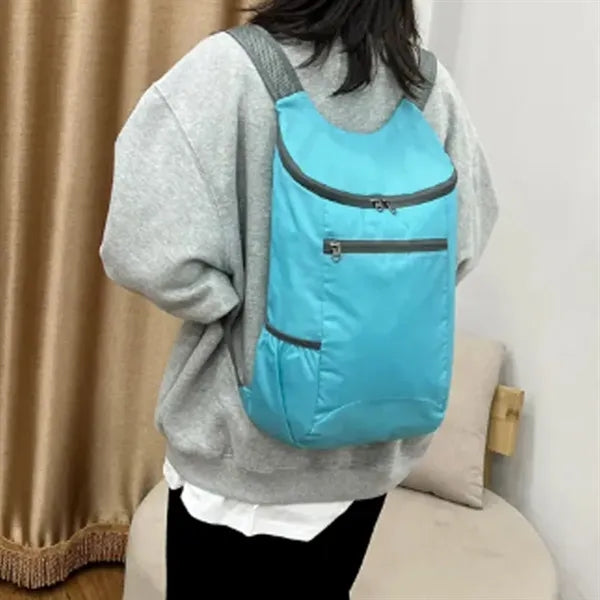 Compact Portable Foldable Backpack with Zipper