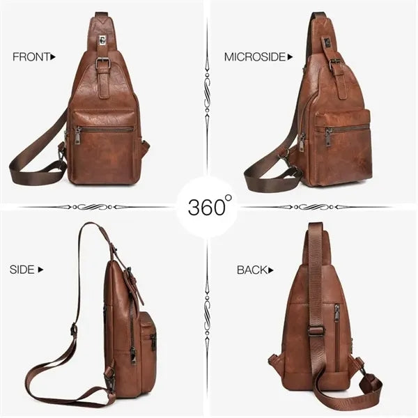 PU Leather Crossbody Slim Chest Bag