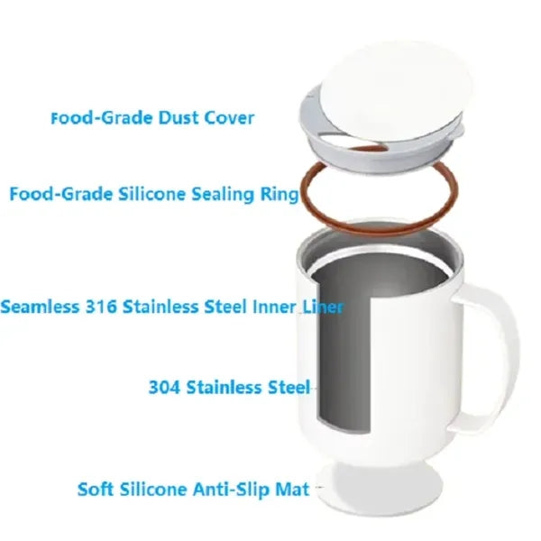 14 oz Stainless Steel Coffee Mug with a Push-Pull Lid