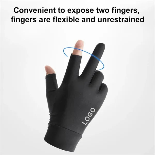 Summer Fingerless Ice Silk UV Protection Gloves