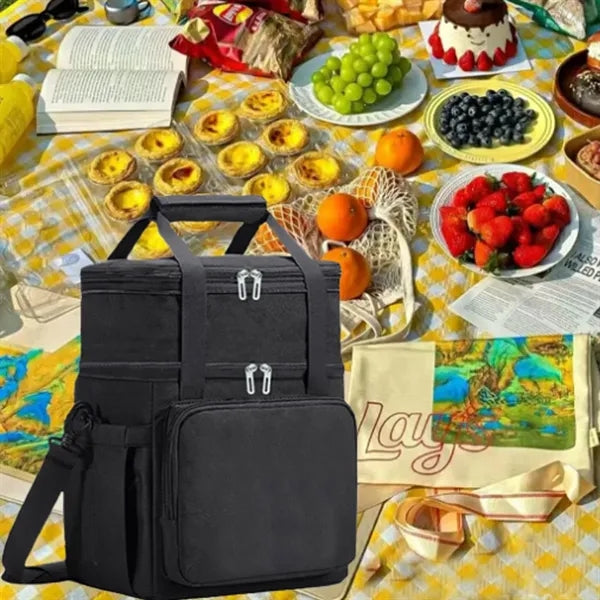 18L Dual Compartment Insulated Cooler Bags W/ Front Pocket