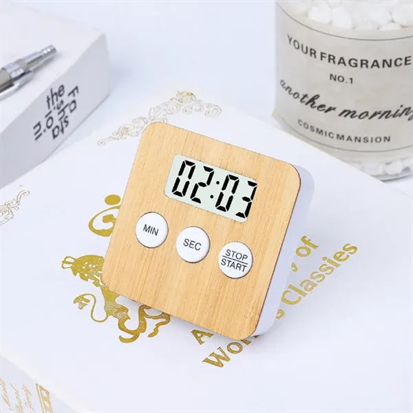 Bamboo Wood Digital Countdown Timer W/ Display