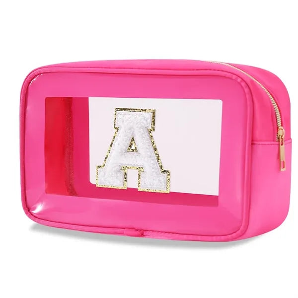 Small Clear Personalized Initial Makeup Bag