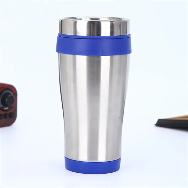 Cupholder Friendly Steel Tumbler with Color Trim - 15 oz
